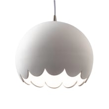 Radiance 9" Wide LED Mini Pendant with Bisque Shade from the Scallop Series