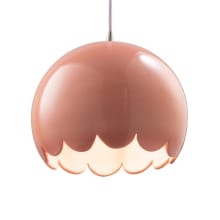 Radiance 9" Wide Mini Pendant with Gloss Blush Shade from the Scallop Series