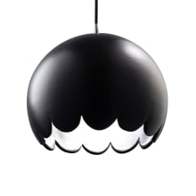 Radiance 9" Wide Mini Pendant with Carbon Shade from the Scallop Series
