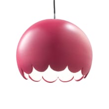 Radiance 9" Wide Mini Pendant with Cerise Shade from the Scallop Series