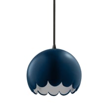 Radiance 9" Wide LED Mini Pendant with Midnight Sky Ceramic Shade and Black Cord