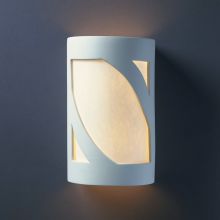 Two Light 12.5" Interior Large Lantern Wall Sconce Rated for Damp Locations from the Ceramic Collection
