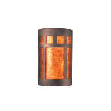 Single Light 9.5" Interior Small Prairie Window Wall Sconce Rated for Damp Locations from the Ceramic Collection