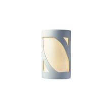 Single Light 9.5" Outdoor Small Prairie Window Wall Sconce Rated for Wet Locations from the Ceramic Collection