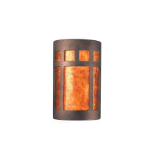 Two Light 12.5" Interior Large Prairie Window Wall Sconce Rated for Damp Locations from the Ceramic Collection