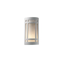 Single Light 12.5" Outdoor Large Craftsman Window Wall Sconce Rated for Wet Locations from the Ceramic Collection