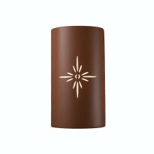 Sun Dagger 14" Tall Open Top LED Outdoor Wall Sconce with Sunburst Design