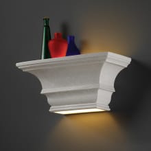 Ceramics Single Light 14.75" Wall Sconce with Glass Shelf