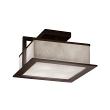 Clouds Single Light 12" Wide Integrated 3000K LED Outdoor Semi-Flush Square Ceiling Fixture with Clouds Resin Square Shade