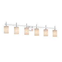 Union 6 Light 48-3/4" Wide Vanity Light with Clouds Cylindrical Shade