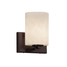 Clouds 7" Tall Bathroom Sconce with Flat Rimmed Cylinder Shade