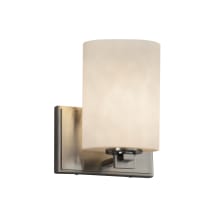 Clouds 7" Tall LED Bathroom Sconce with Flat Rimmed Cylinder Shade