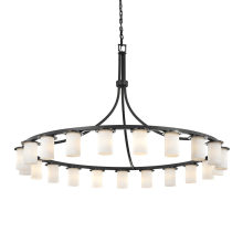 Dakota 21 Light 60" Wide Integrated LED Ring Chandelier with Clouds Resin Cylindrical Shade