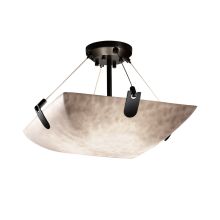 3 Light Semi-Flush Ceiling Fixture with 21" Bowl Shade from the Clouds Collection