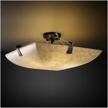 Clouds 27" Wide Integrated 3000K LED Semi-Flush Bowl Ceiling Fixture with Clouds Resin Shade