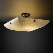 Clouds 24" Wide Integrated 3000K LED Semi-Flush Bowl Ceiling Fixture with Clouds Resin Shade