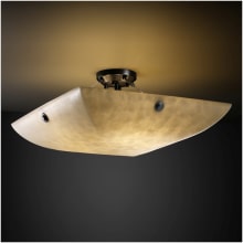 Clouds 36" Wide Integrated 3000K LED Semi-Flush Bowl Ceiling Fixture with Clouds Resin Shade