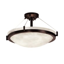 36" Round Semi-Flush Ceiling Fixture with Bowl and Ring from the Clouds Collection