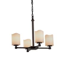 CandleAria 21" Tetra 4 Light Shaded LED Chandelier