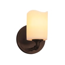 Bronx Single Light 8" Tall Wall Sconce with Cylindrical Faux Candle Shade