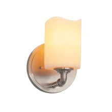 Bronx Single Light 8" Tall Wall Sconce with Cylindrical Faux Candle Shade