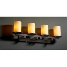CandleAria 4 Light 29" Wide Bathroom Vanity Light with Faux Candle Resin Shades