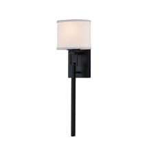 Alpine 23" Tall Wall Sconce with White Shade - Bulb Included