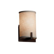 Textile 5.5" Century LED Single Light ADA Approved Bathroom Sconce with Cream Fabric Shade