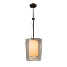 Amani Single Light 12" Wide Integrated LED Pendant with Woven Fabric Inner Shade