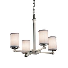 Textile 21" Tetra 4 Light Shaded Chandelier