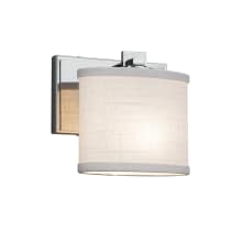 Textile 7" Tall Bathroom Sconce with Oval Shade