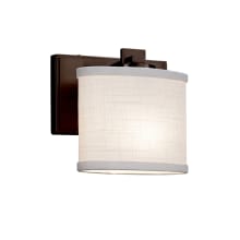 Textile 7" Tall Bathroom Sconce with Oval Shade
