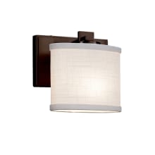 Textile 7" Tall LED Bathroom Sconce with Oval Shade