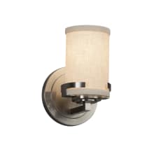 Textile Single Light 5" Wide Bathroom Sconce with Cream Woven Fabric Shade