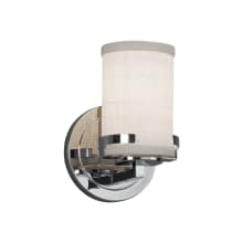 Textile Single Light 5" Wide Integrated 3000K LED Bathroom Sconce with White Woven Fabric Shade