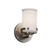 Textile Single Light 5" Wide Integrated 3000K LED Bathroom Sconce with White Woven Fabric Shade