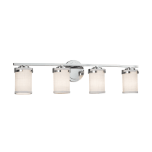 Textile Single Light 31-1/2" Wide Integrated 3000K LED Bathroom Vanity Light with White Woven Fabric Shade