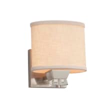 Ardent Single Light 7-1/2" Tall Integrated LED Wall Sconce with Cream Oval Fabric Shade