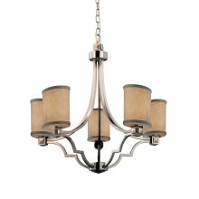 Textile 28" Argyle 5 Light Shaded LED Chandelier