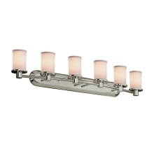 Textile 6 Light 44" Wide Bathroom Vanity Light