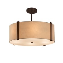 Textile 19" Wide LED Pendant with Cream Shade