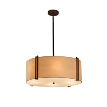 Textile 25" Wide LED Drum Chandelier with Cream Shade