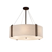 Textile 37" Wide LED Drum Chandelier