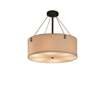 Textile 18" Wide Integrated 3000K LED Pendant with Woven Fabric Shade