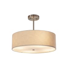 Textile 18" Wide LED Pendant with Cream Shade