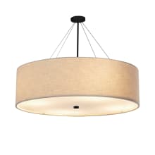 Classic 12 Light 60" Wide Drum Chandelier with Cream Shade