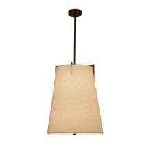 Textile 2 Light 18" Wide Pendant with Cream Woven Fabric Shade