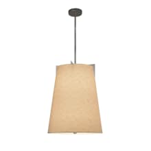Textile 18" Wide Integrated 3000K LED Pendant with Cream Woven Fabric Shade