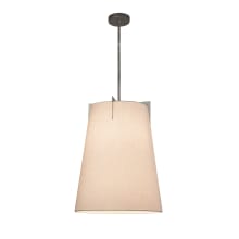 Textile 18" Wide Integrated LED Pendant with White Woven Fabric Shade