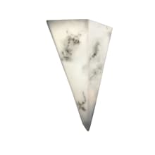 LumenAria 18" Tall LED Wall Sconce with a Faux Alabaster Resin Triangle Shade